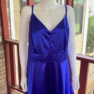 Teeze Me Dress Womens Stretch Satin Sweetheart Neck Fit & Flare Size 24 NWT